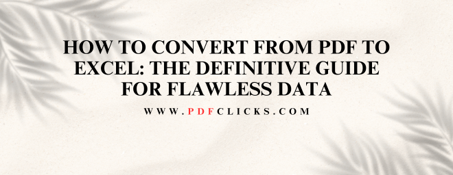 PDF to Excel Conversion: Accurate & Easy Guide